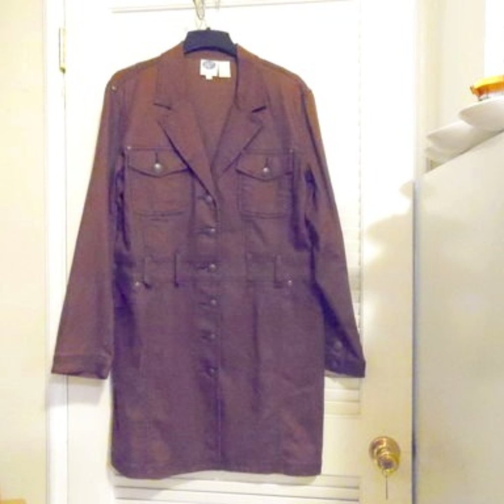 DG2 by Diane Gilman Brown Color Denim Jean Coat Size Large
